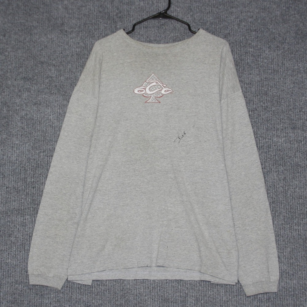 Vintage Orange County Choppers T Shirt Mens XL Gray Long‎ Sleeve Biker Flawed